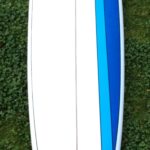 Surfboard Hire White Surfboard With Blue Strips